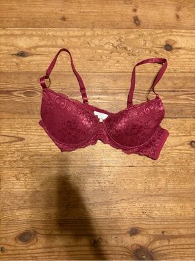 Rachel Zoe Lace Push-Up Bra in Burgundy Red